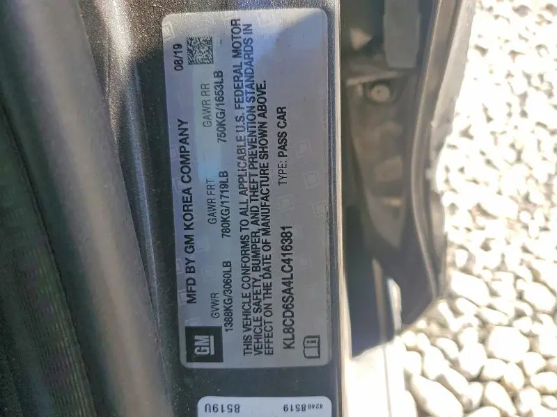 2020 CHEVROLET SPARK 1LT  