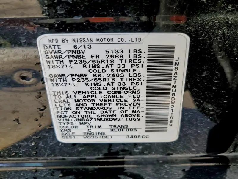 2013 NISSAN MURANO S  