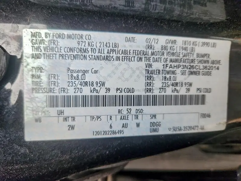 2012 FORD FOCUS TITANIUM  