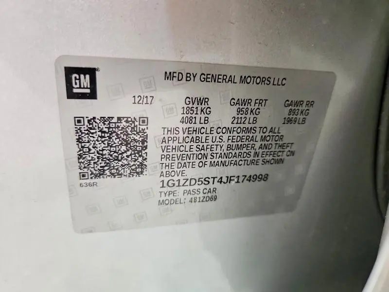 2018 CHEVROLET MALIBU LT  