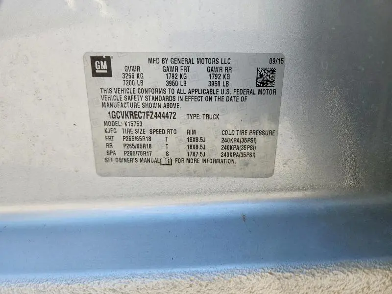 2015 CHEVROLET SILVERADO K1500 LT  