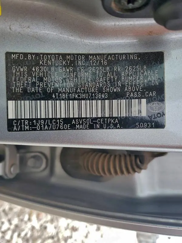 2017 TOYOTA CAMRY LE  