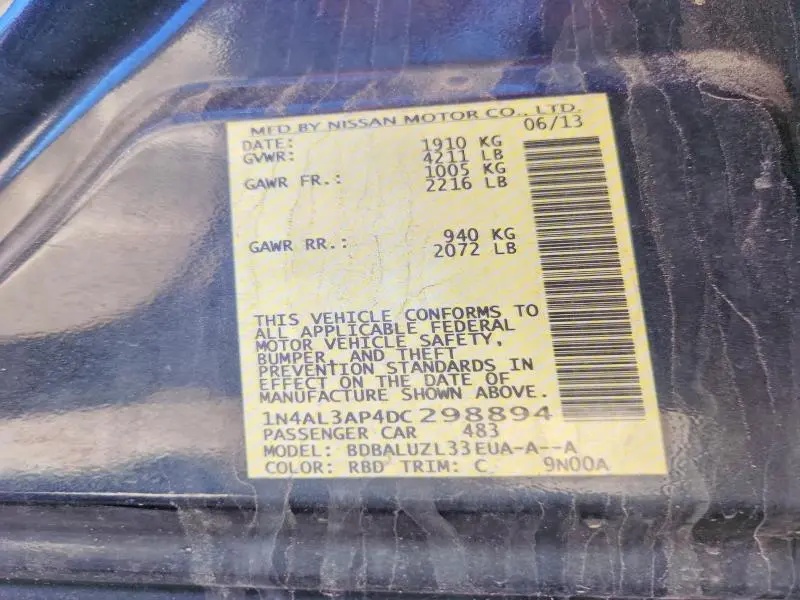 2013 NISSAN ALTIMA 2.5  