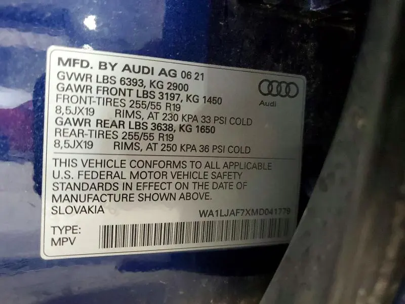 2021 AUDI Q7 PREMIUM PLUS  