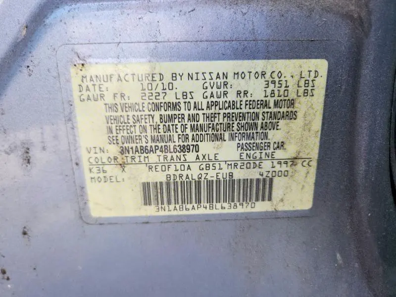 2011 NISSAN SENTRA 2.0  