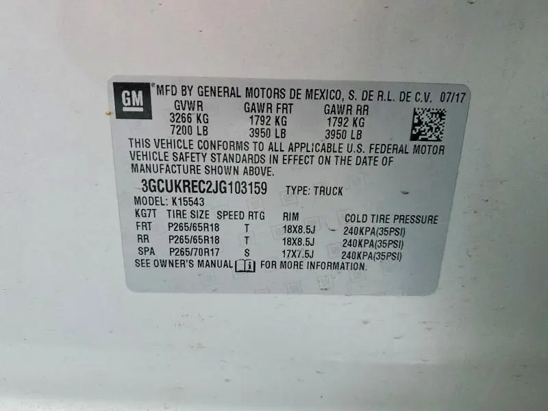 2018 CHEVROLET SILVERADO K1500 LT  