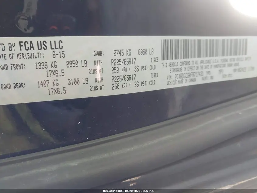 2015 DODGE GRAND CARAVAN SXT