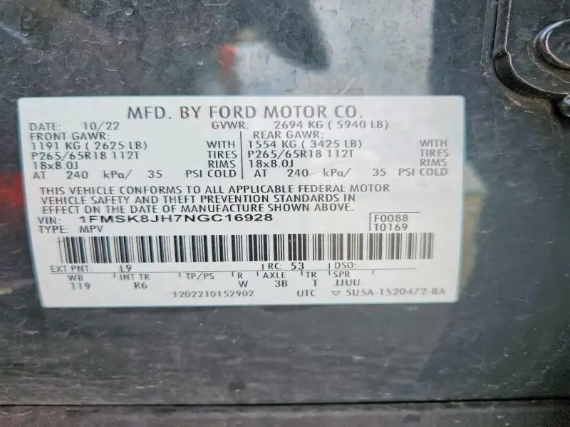 2022 FORD EXPLORER TIMBERLINE  