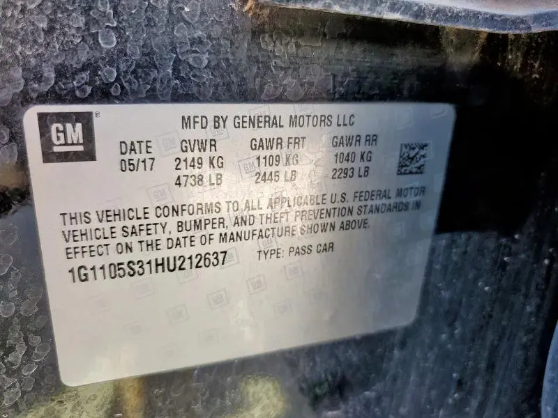 2017 CHEVROLET IMPALA LT  