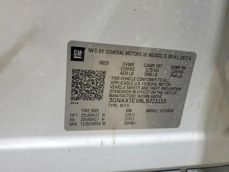 2020 CHEVROLET EQUINOX LT  