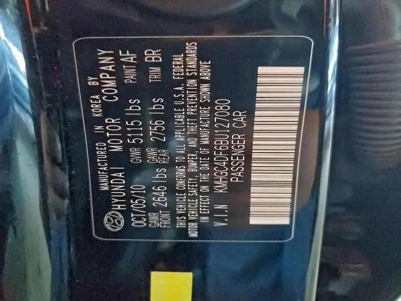 2011 HYUNDAI GENESIS 4.6L V8  