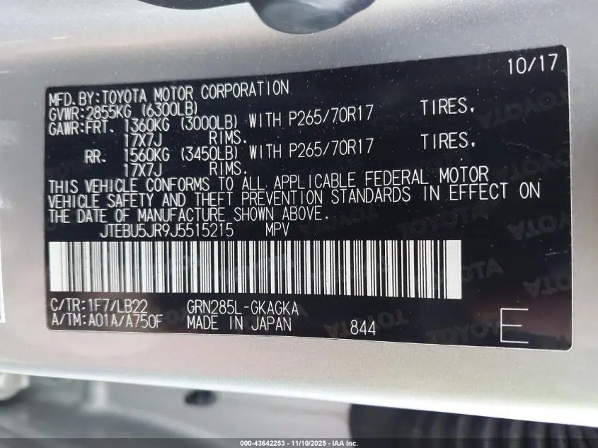 2018 TOYOTA 4RUNNER SR5 PREMIUM