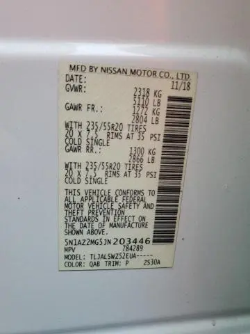 2018 NISSAN MURANO S  