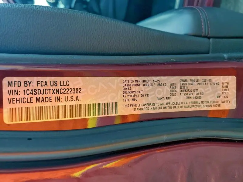 2022 DODGE DURANGO R/T  