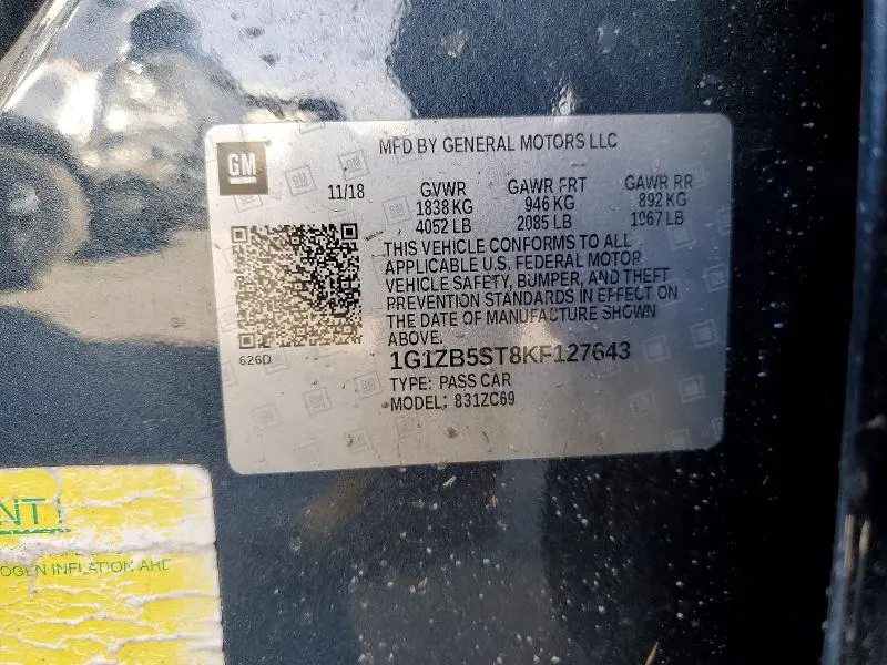 2019 CHEVROLET MALIBU LS  