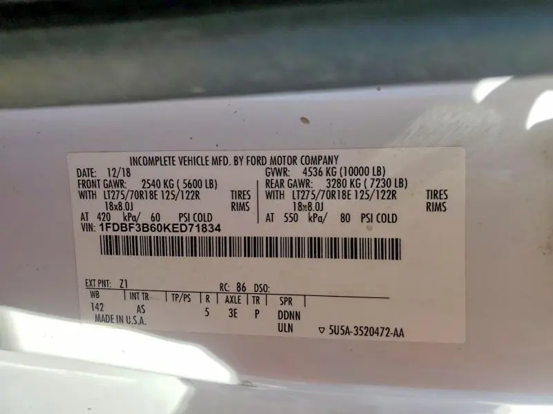 2019 FORD F350 SUPER DUTY  