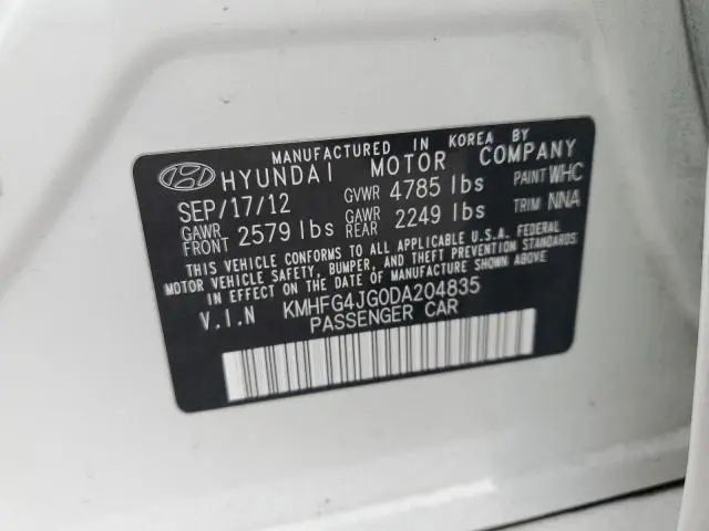 2013 HYUNDAI AZERA   