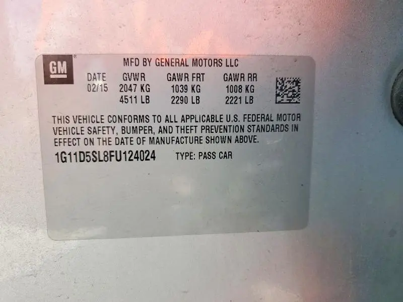 2015 CHEVROLET MALIBU 2LT  