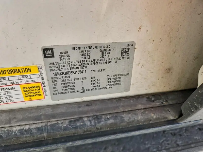 2015 CHEVROLET TRAVERSE LTZ  