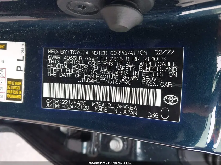 2022 TOYOTA COROLLA SE