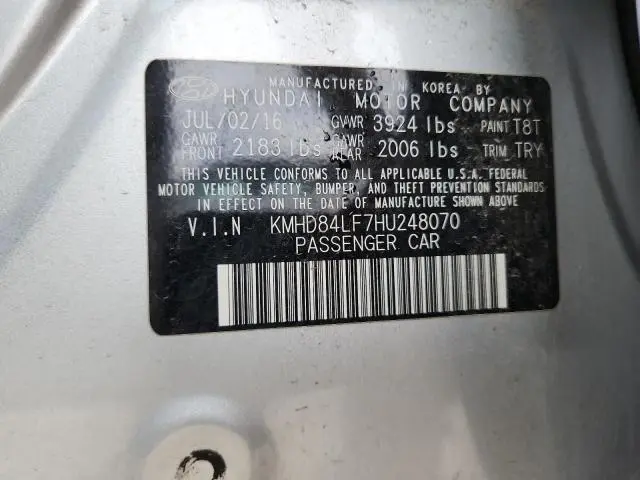 2017 HYUNDAI ELANTRA SE  