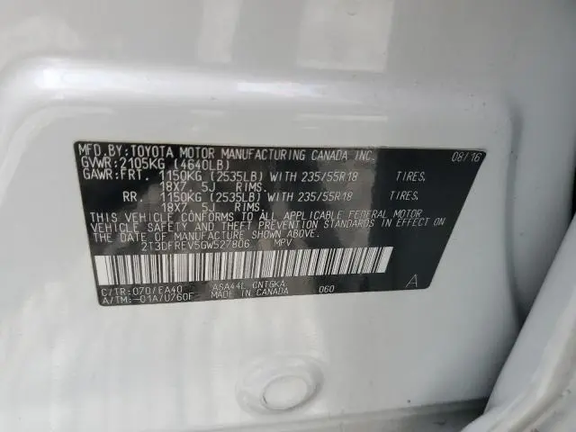 2016 TOYOTA RAV4 LIMITED  