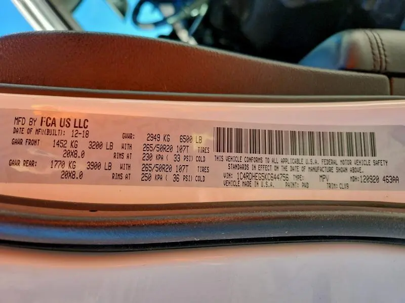 2019 DODGE DURANGO CITADEL  