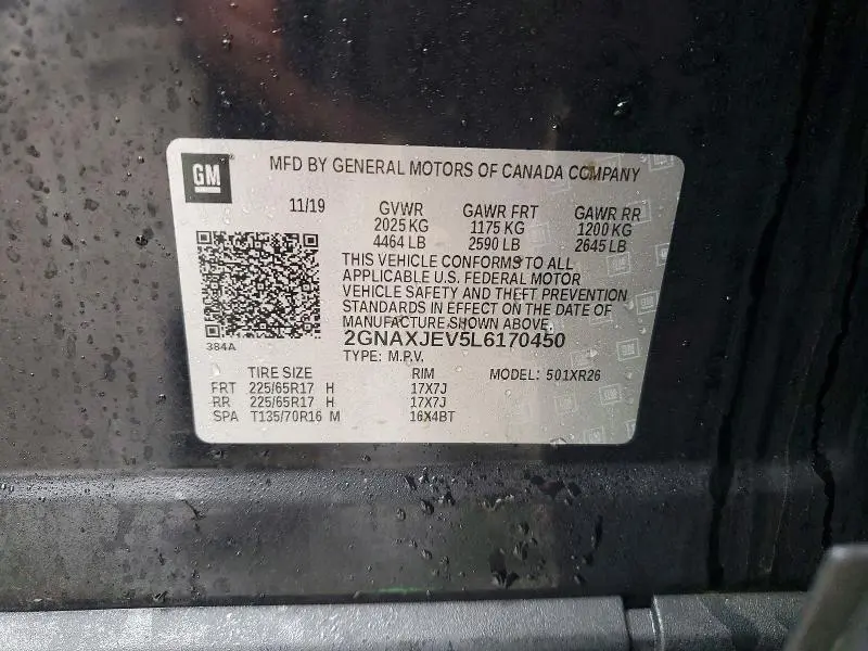 2020 CHEVROLET EQUINOX LT  