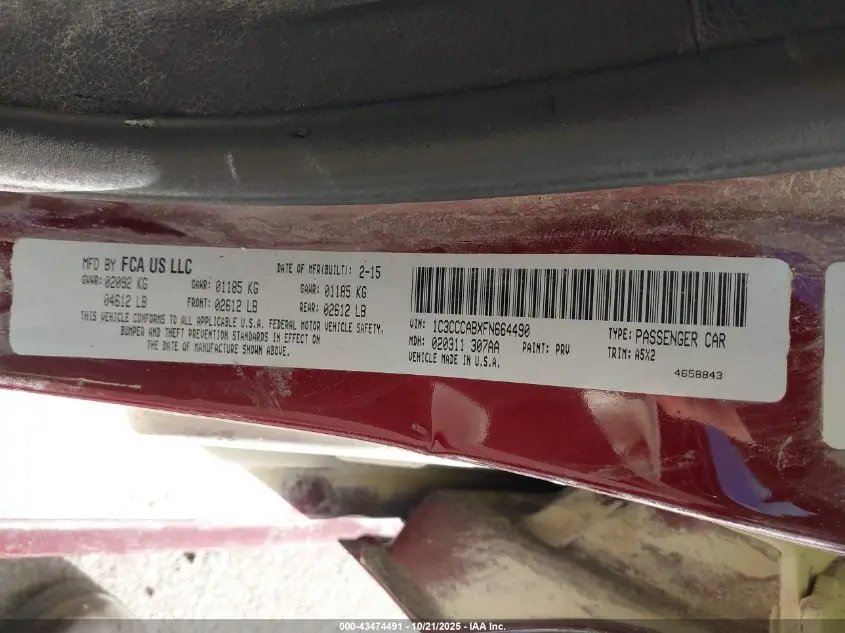 2015 CHRYSLER 200 LIMITED