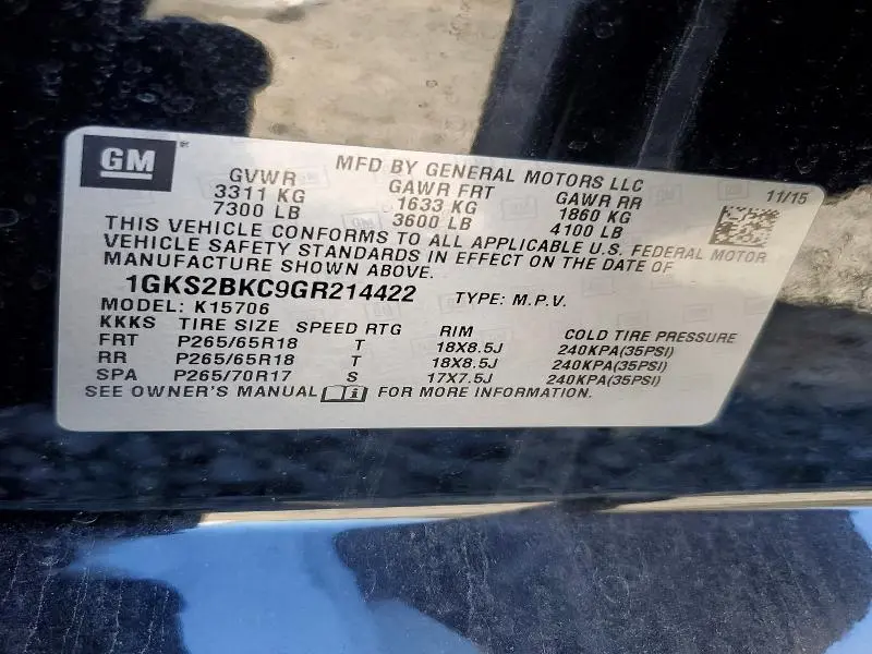 2016 GMC YUKON SLT  