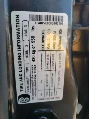 2015 FORD TAURUS SEL  