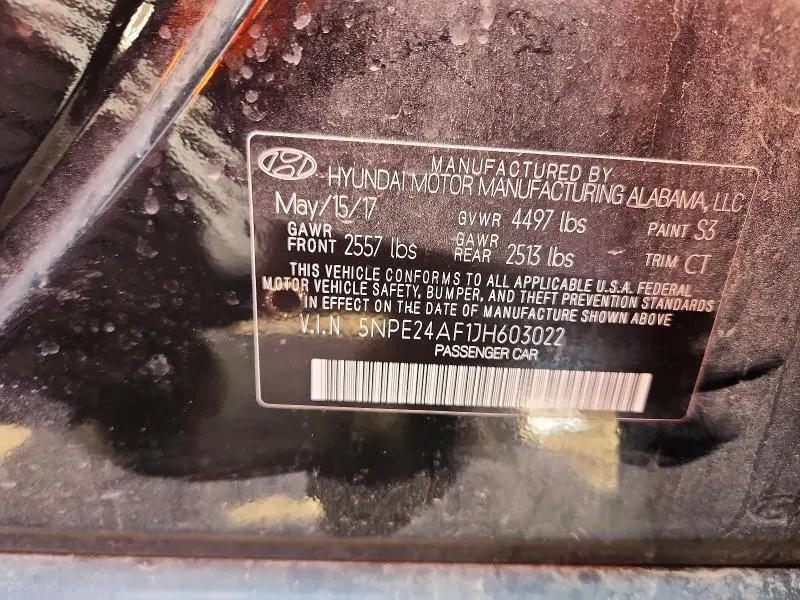 2018 HYUNDAI SONATA SE  
