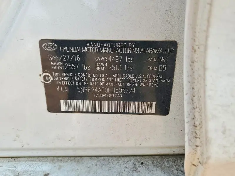 2017 HYUNDAI SONATA SE  