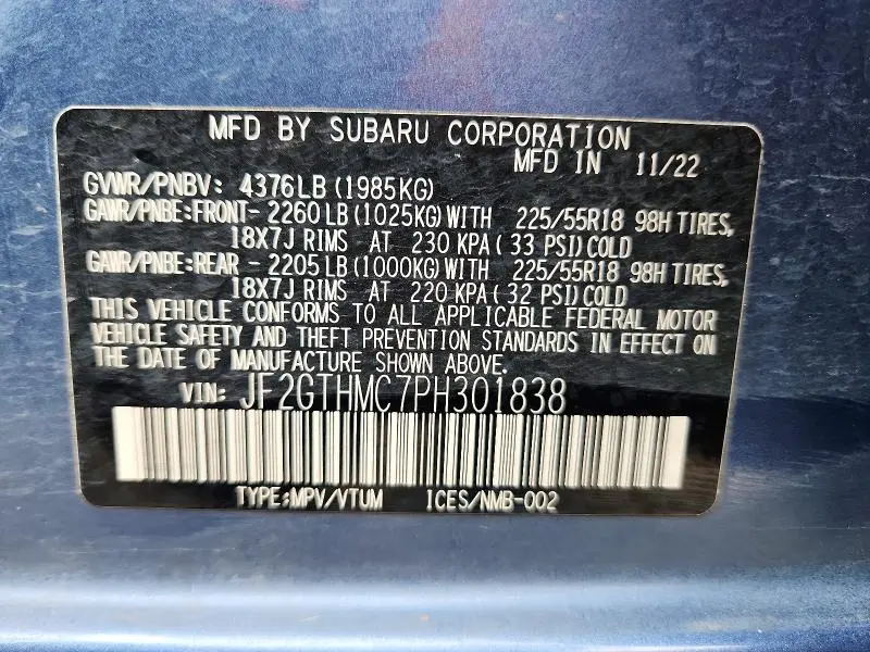 2023 SUBARU CROSSTREK LIMITED  