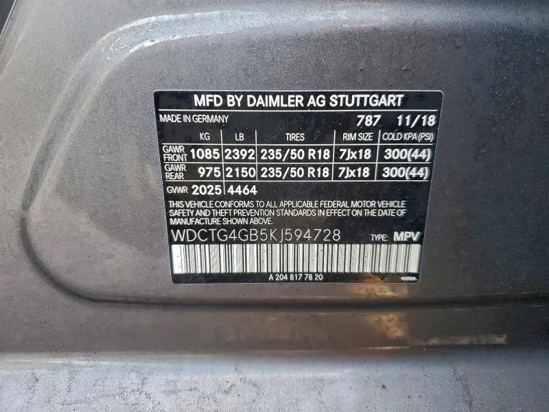 2019 MERCEDES-BENZ GLA 250 4MATIC  