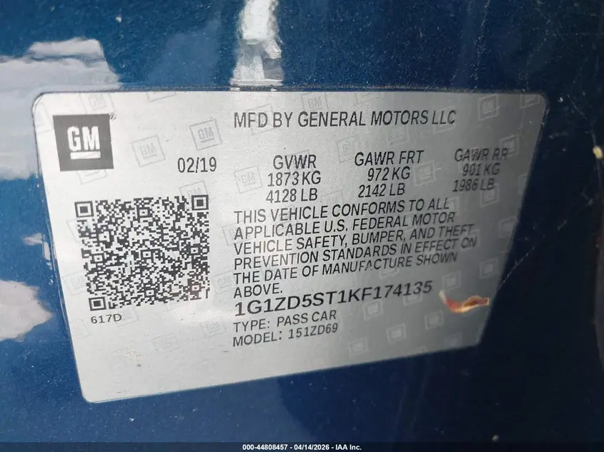 2019 CHEVROLET MALIBU LT