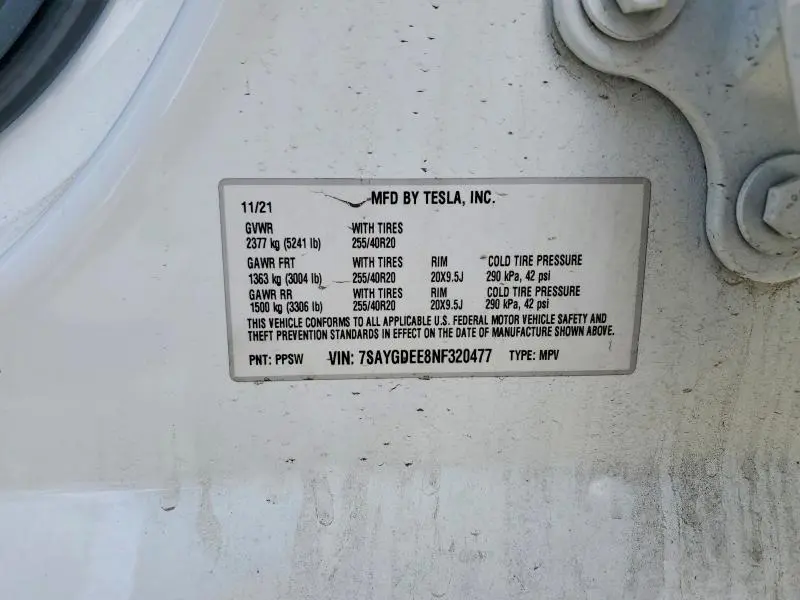 2022 TESLA MODEL Y   