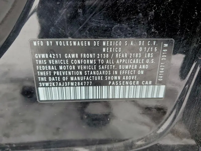 2015 VOLKSWAGEN JETTA BASE  