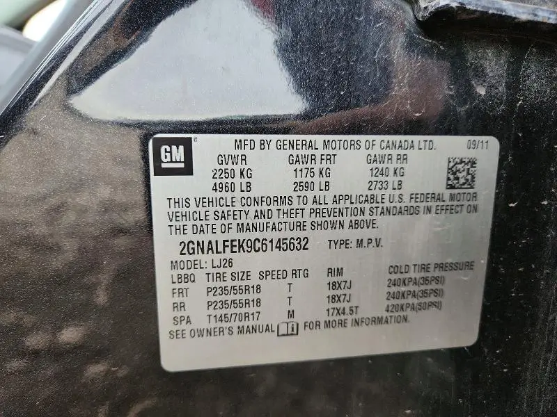 2012 CHEVROLET EQUINOX LTZ  
