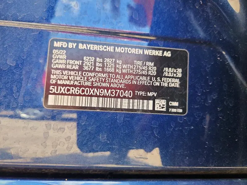 2022 BMW X5 XDRIVE40I  