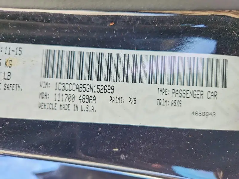 2016 CHRYSLER 200 LIMITED  