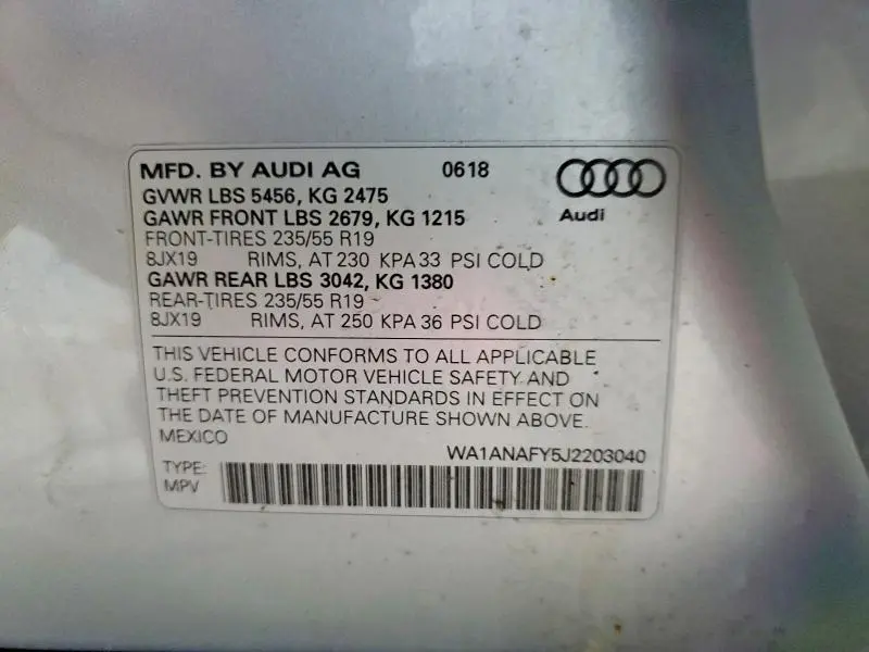 2018 AUDI Q5 PREMIUM  