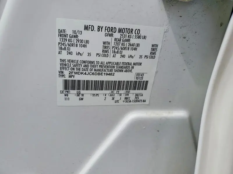 2013 FORD EDGE SEL  