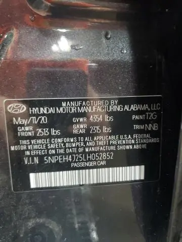 2020 HYUNDAI SONATA LIMITED  