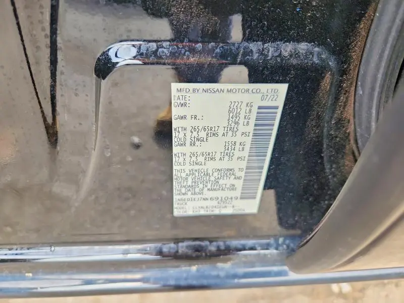 2022 NISSAN FRONTIER SV  