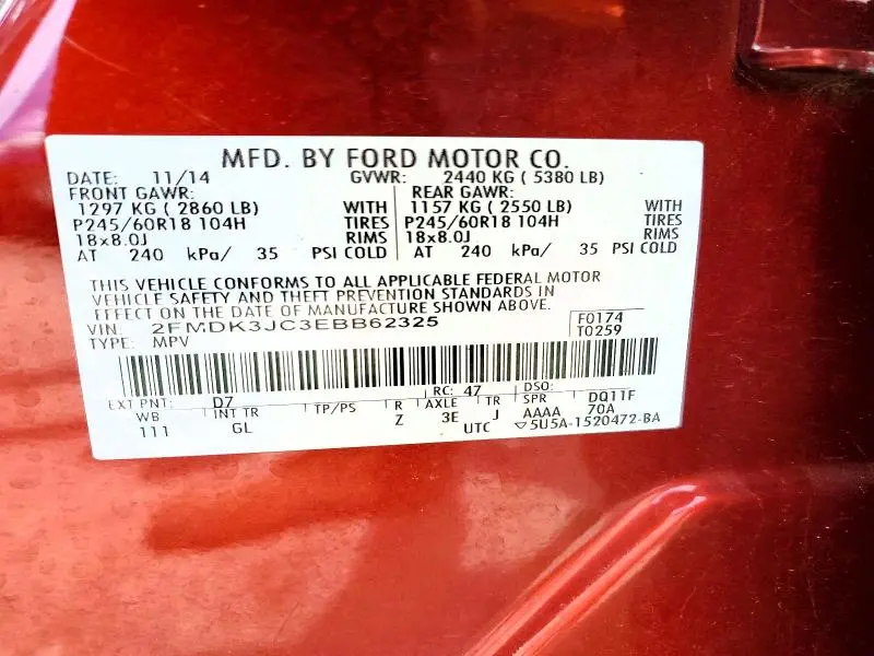 2014 FORD EDGE SEL  
