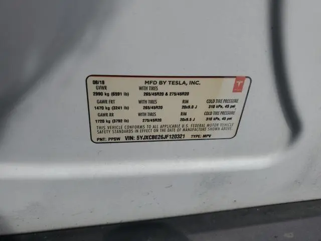 2018 TESLA MODEL X   