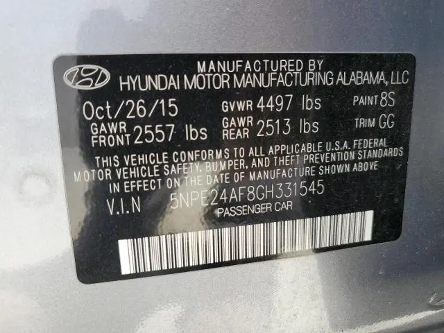2016 HYUNDAI SONATA SE  
