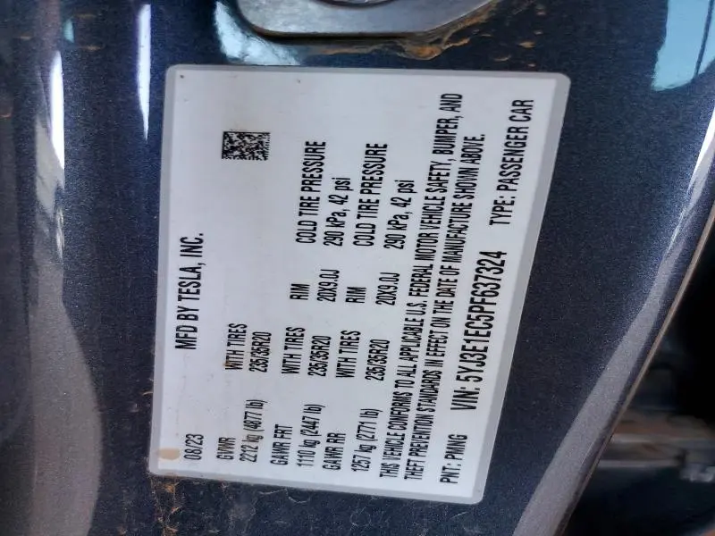 2023 TESLA MODEL 3   