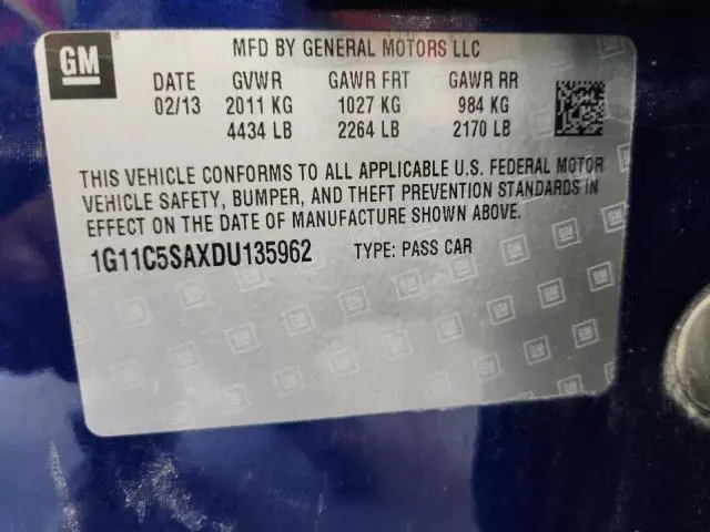 2013 CHEVROLET MALIBU 1LT  